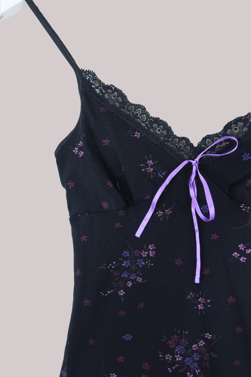 Vintage Top - Midnight Violets - Size XXS