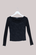 Vintage Top - Black Daisies - Size S/M