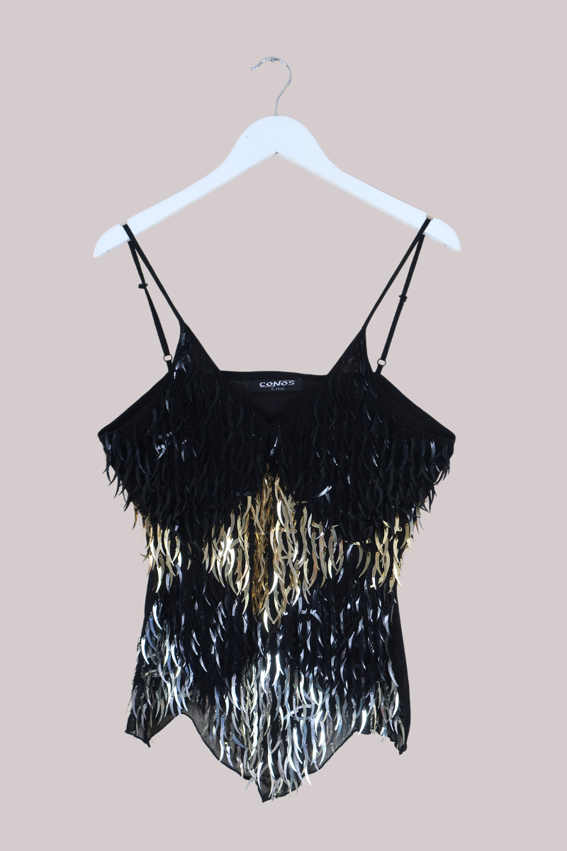 Vintage Top - Metallic Cami - Size XL