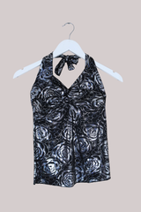 Vintage Top - Chrome Roses - Size S