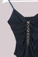 Vintage Cami Top - Black Butterfly - Size S