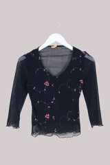 Vintage Top - Rouge Clematis - Size S