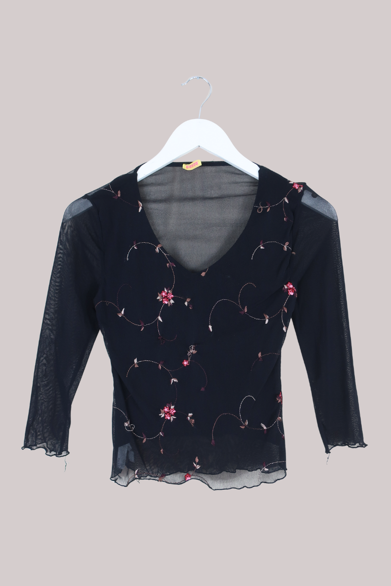 Vintage Top - Rouge Clematis - Size S