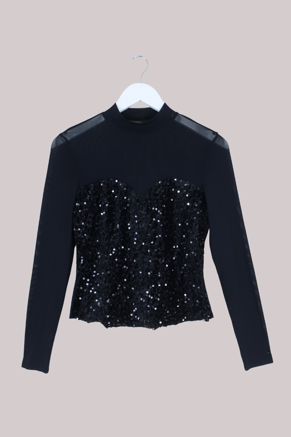 Vintage Top - Midnight Showgirl - Size S/M