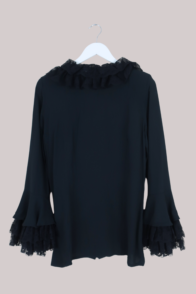 Vintage Top - Raven Ruffles - Size M/L