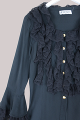 Vintage Top - Raven Ruffles - Size M/L