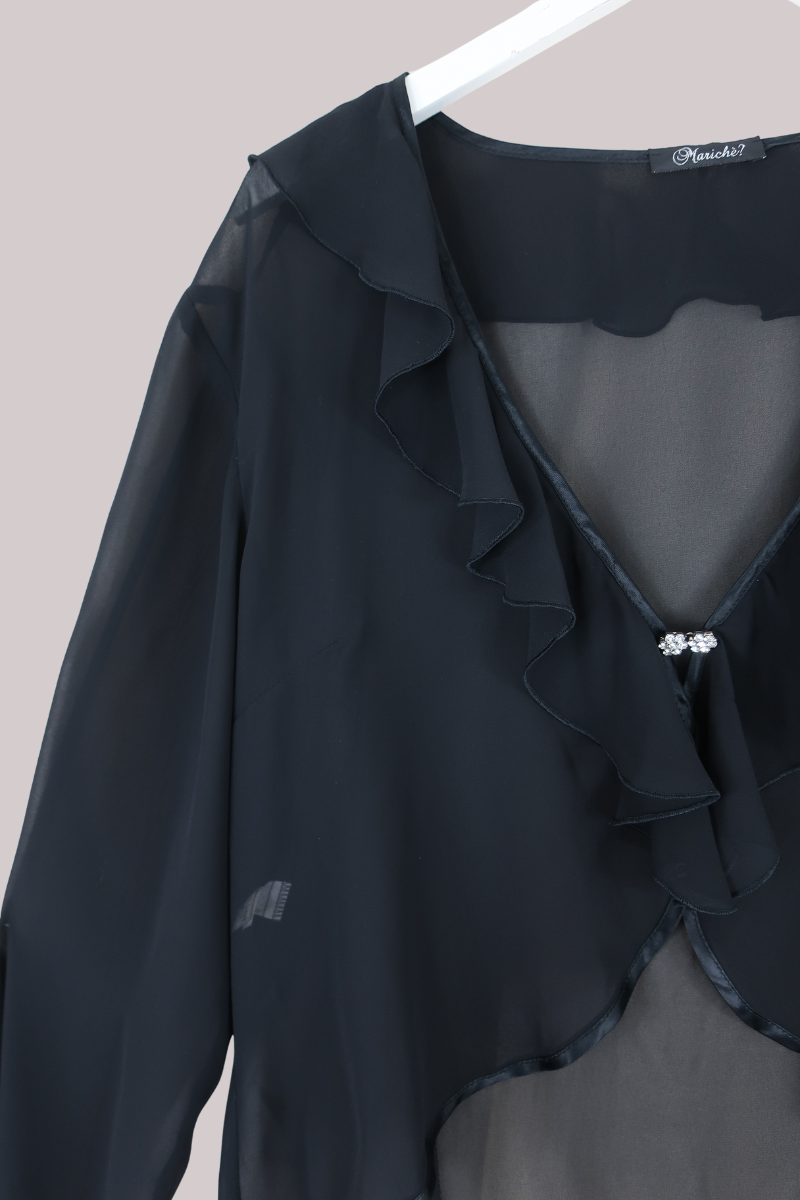 Vintage Top - Sheer Elegance - Size XXL