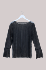 Vintage Top - Sheer Black Stripe - Size L/XL