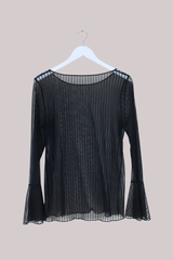 Vintage Top - Sheer Black Stripe - Size L/XL