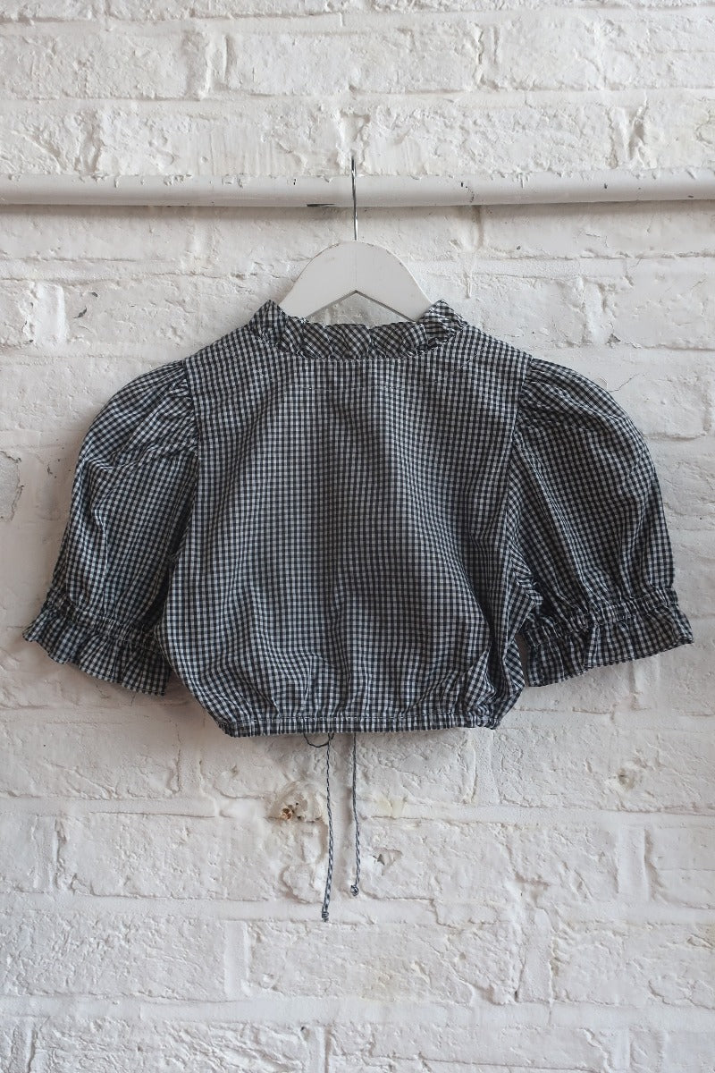 Vintage Blouse - Black & White Gingham Dirndl - Size XS by All About Audrey