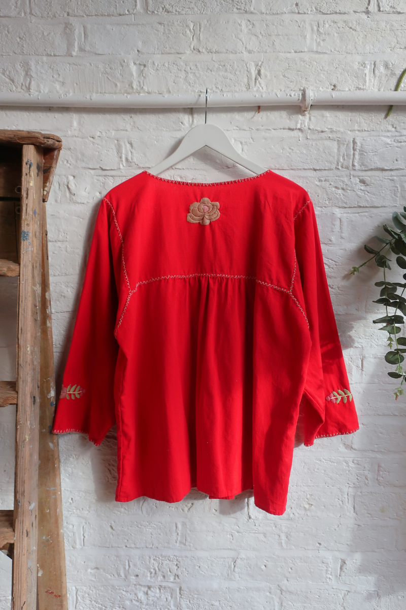 Vintage Blouse - Midsommar Scarlet - Size M