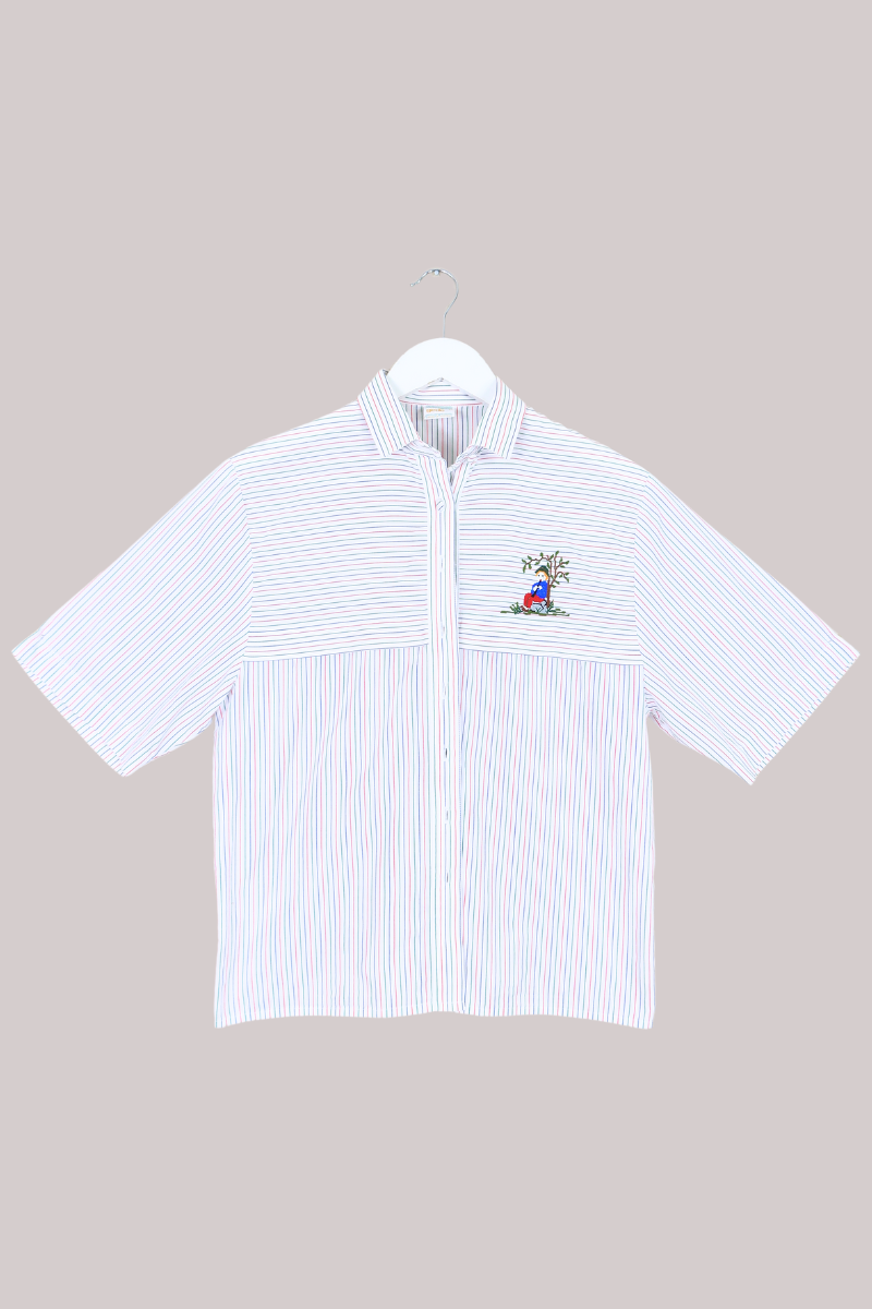 Vintage Shirt - Cross Stitch Stripe - Free Size