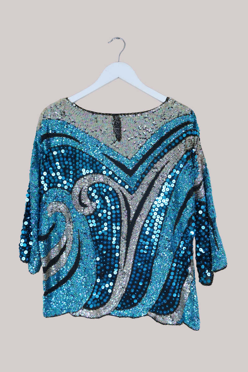 Vintage Top - Glimmering Waves - Size L