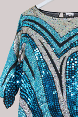 Vintage Top - Glimmering Waves - Size L