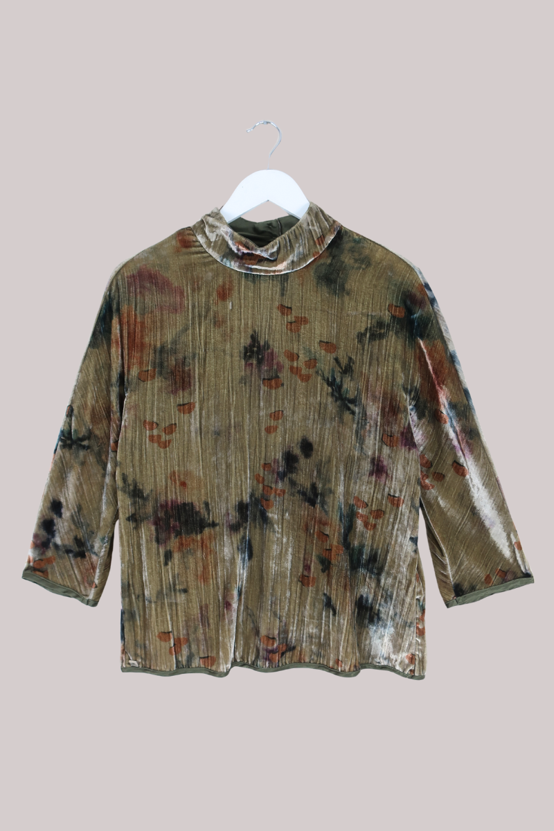 Vintage Top - Olive Watercolours - Size M/L