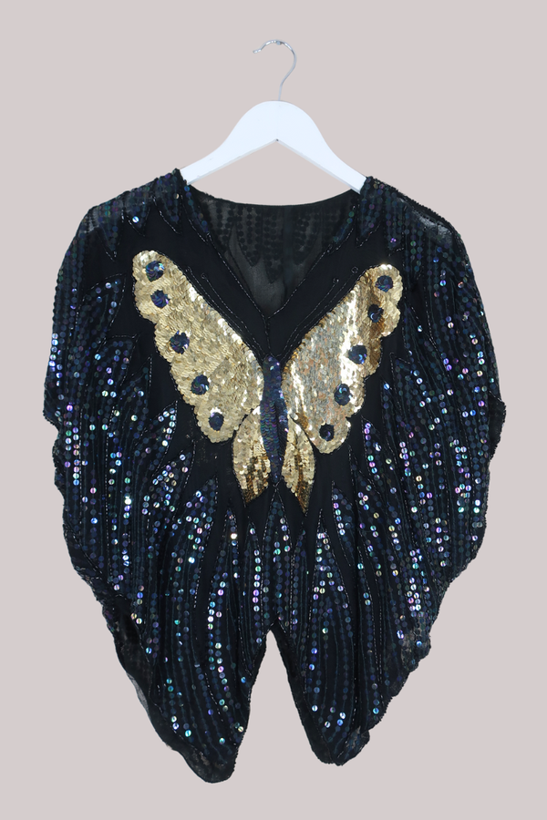 Vintage Top - Golden Butterfly - Free Size
