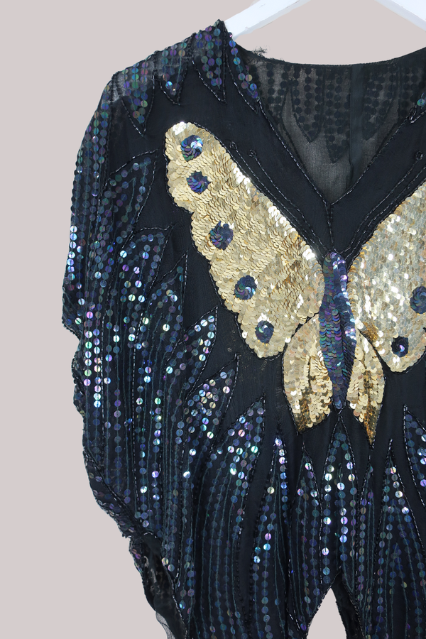 Vintage Top - Golden Butterfly - Free Size