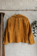 Vintage Coat - Mustard Suede - Size S