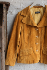 Vintage Coat - Mustard Suede - Size S