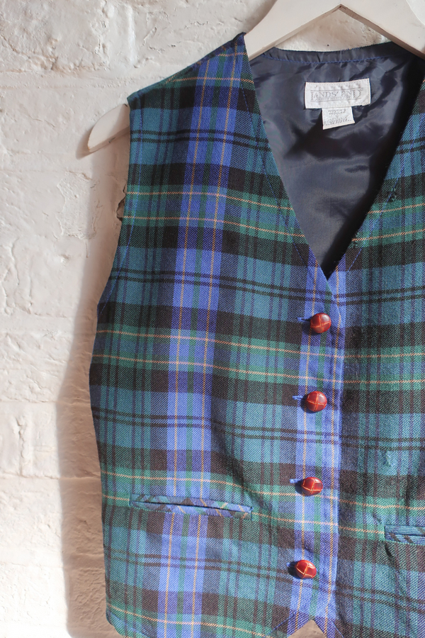 Vintage Waistcoat - Edinburgh Tartan - Size S/M