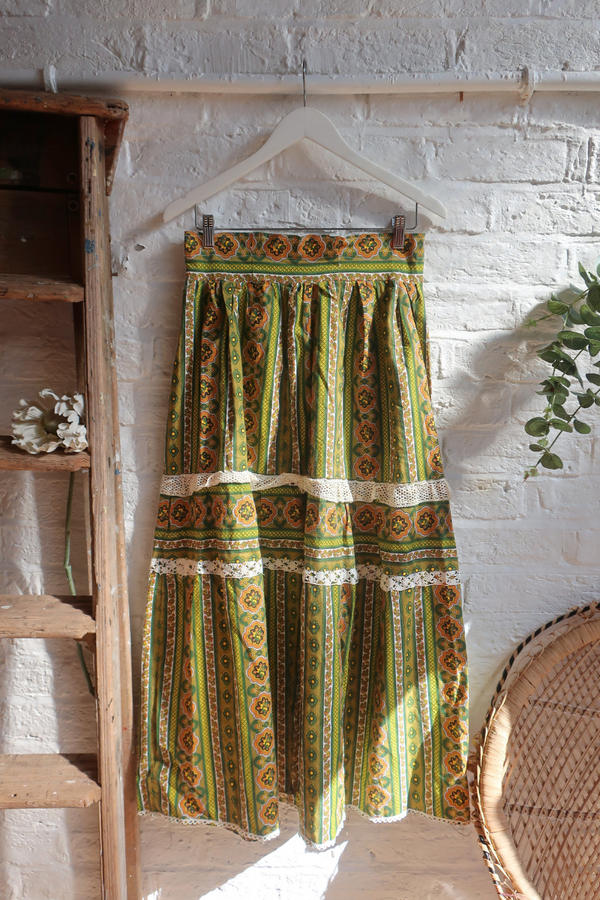 Vintage Maxi Skirt - Oak Canopy Green - Size S