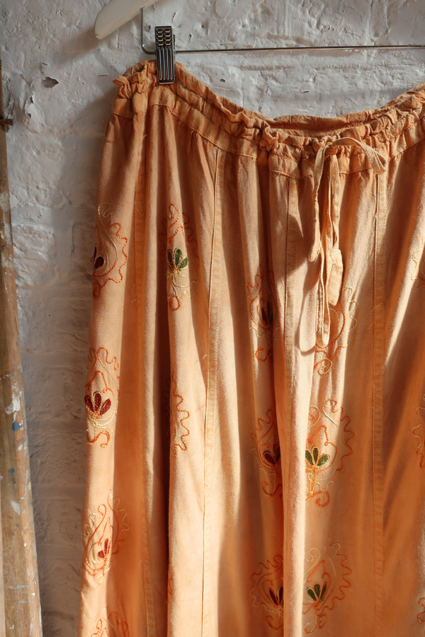 Vintage Embroidered Maxi Skirt - Scarecrow Sally - Free Size