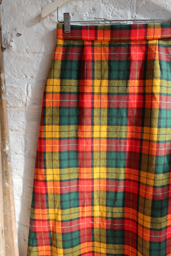 Vintage Maxi Skirt - Autumn Stroll Tartan- Size S
