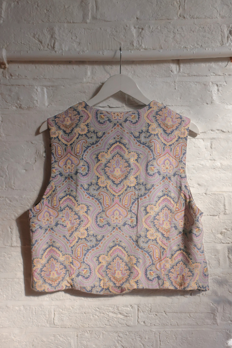 Vintage Waistcoat - Lavender Haze Paisley - Size L