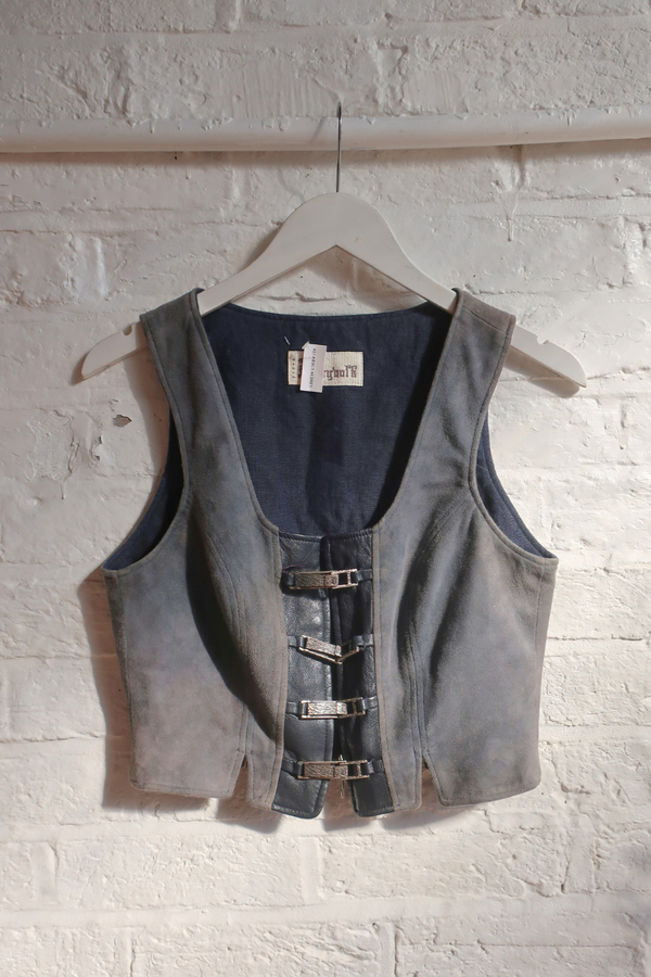 Vintage Waistcoat - Shades Of Grey - Size XS
