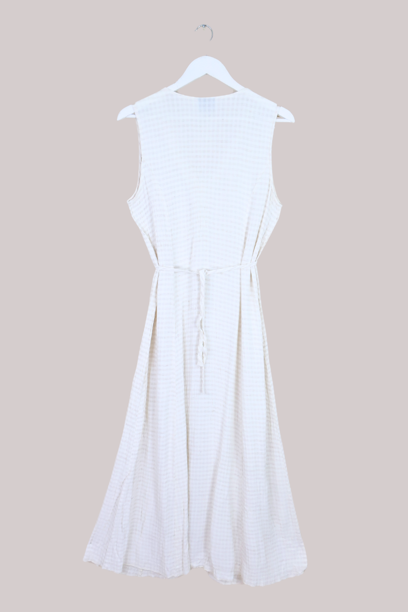 Vintage Dress - Vanilla Check Cheesecloth Maxi - Size S/M by All About Audrey