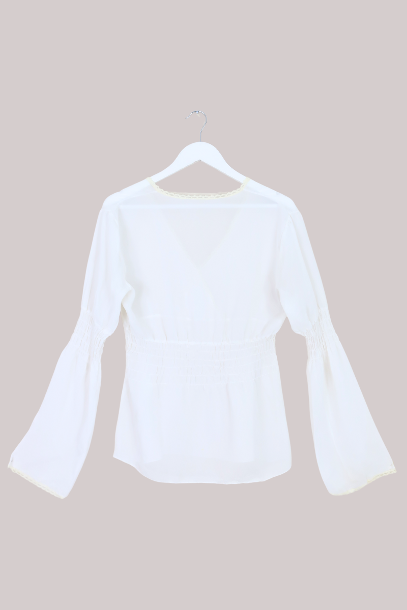 Vintage Top - Sheer White Tunic - Size L/XL