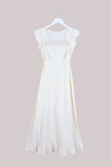 Vintage 70s Prairie Maxi Dress - Ivory Cream - Size S/M by All About Audrey