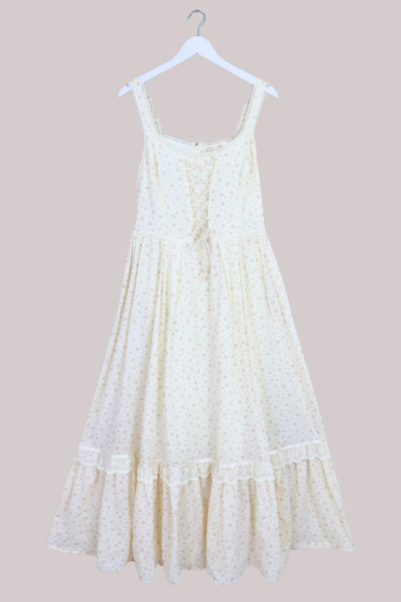 Darcy Maxi Meadow Dress in Rose Trellis Pink