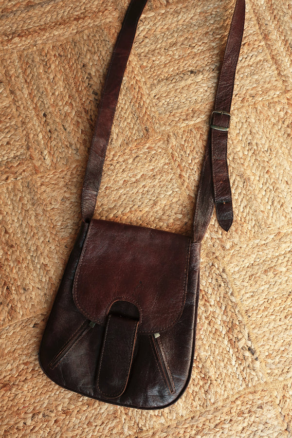 Vintage Molasses Leather Satchel Bag by All About Audrey