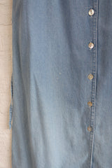 Vintage Sleeveless Darted Denim Dress - Size S