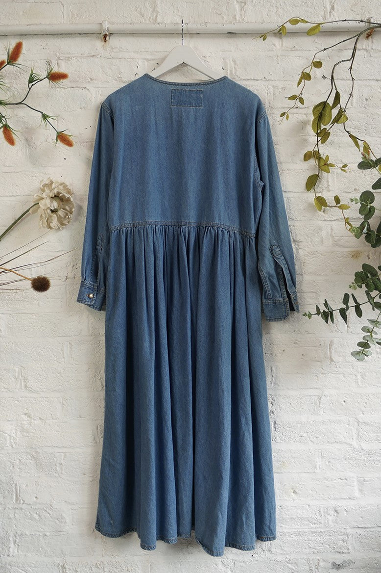 Vintage Denim Button Up Smock Dress