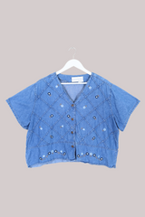 Vintage Top - Blue Poppy Denim - Free Size