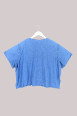 Vintage Top - Blue Poppy Denim - Free Size