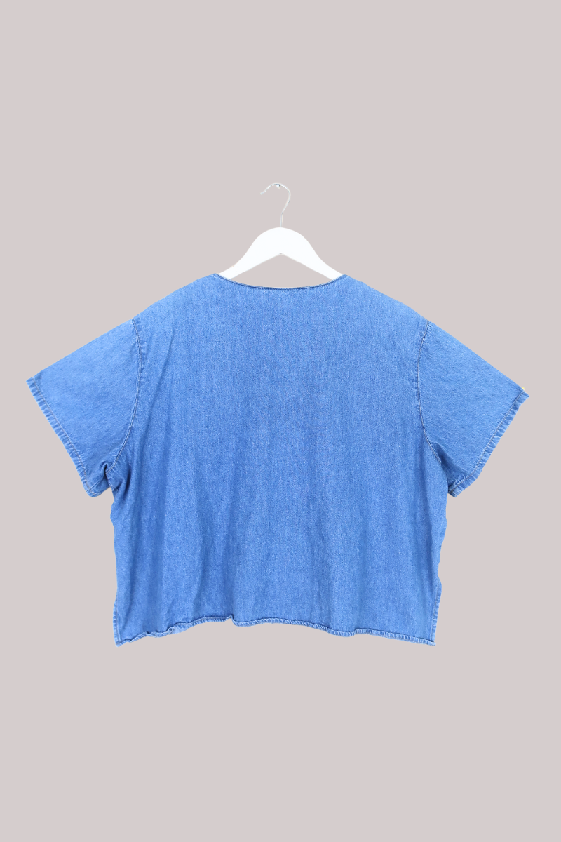 Vintage Top - Blue Poppy Denim - Free Size