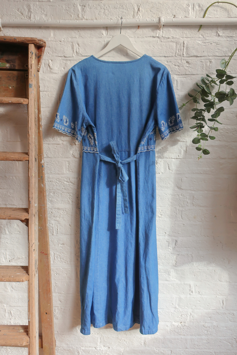 Vintage Dress - Paisley Denim - Size L/XL
