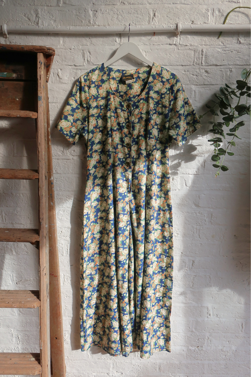 Vintage Jumpsuit - Sepia Roses - Size L