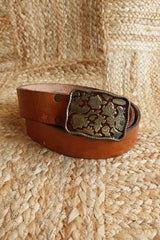 Vintage Belt - Floral Embossed Buckle by All About Audrey