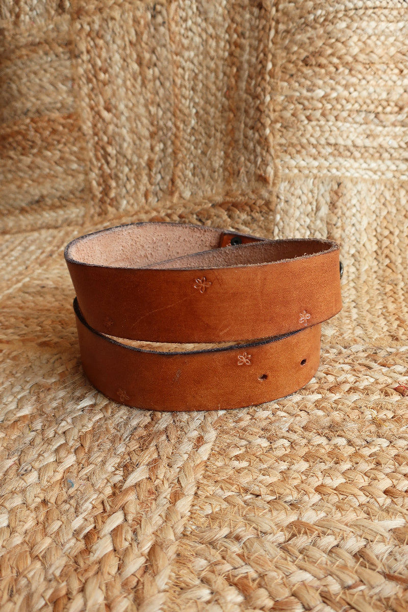 Vintage Belt - Floral Embossed Buckle by All About Audrey