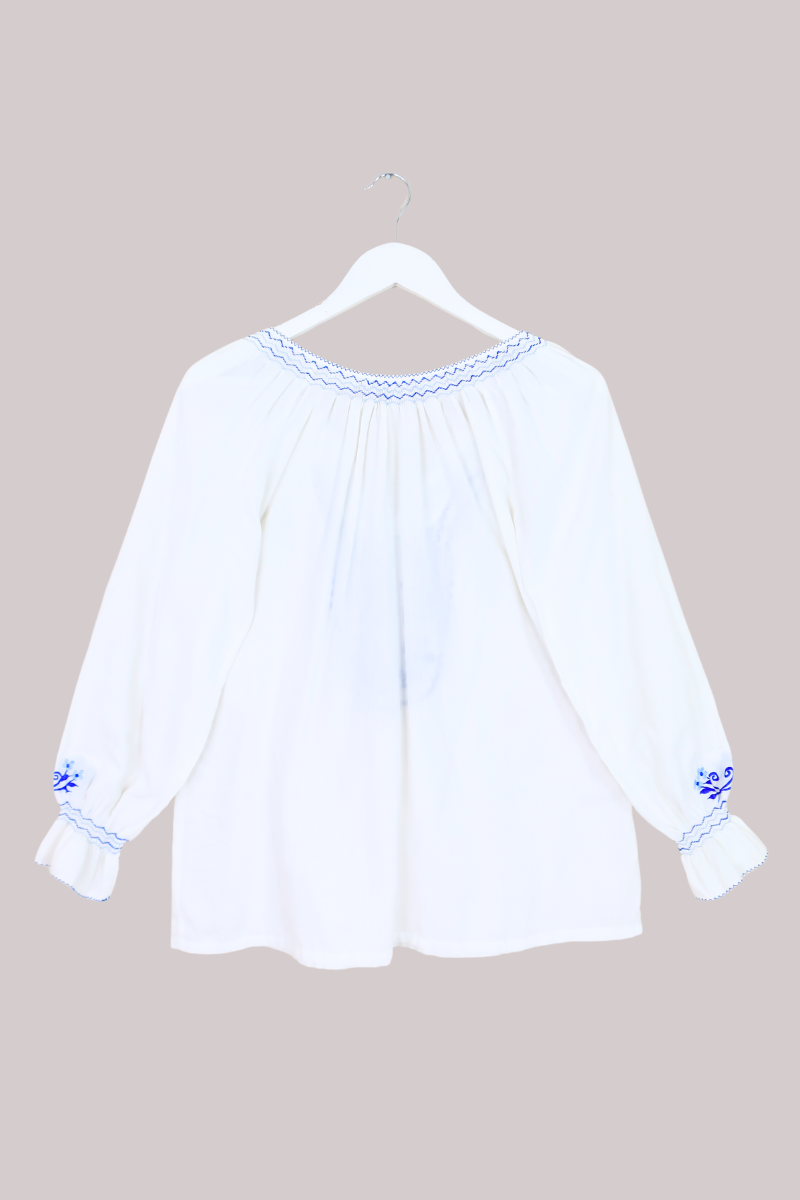 Vintage Blouse - Santorini Blues - Size L