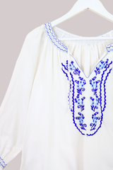 Vintage Blouse - Santorini Blues - Size L