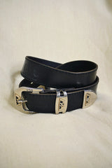 Vintage Belt - Black Western Branded Leather - Size S to L by All About Audrey
