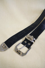Vintage Belt - Black Western Branded Leather - Size S to L by All About Audrey