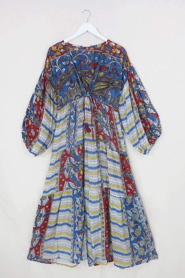 Gypsophila Maxi Dress - Vintage Indian Cotton - The Lovers Zig Zag Patchwork - Free Size