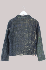 Vintage Kantha Worker Jacket in Umber Brown - Size S/M