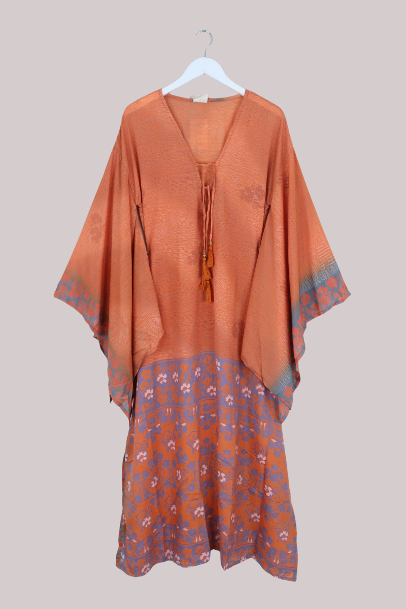 Cassandra Maxi Kaftan in Apricot Blossom - Size L/XL